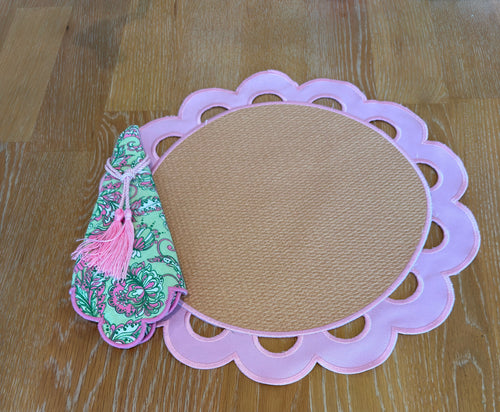 Blushing Garden green and blush floral napkin