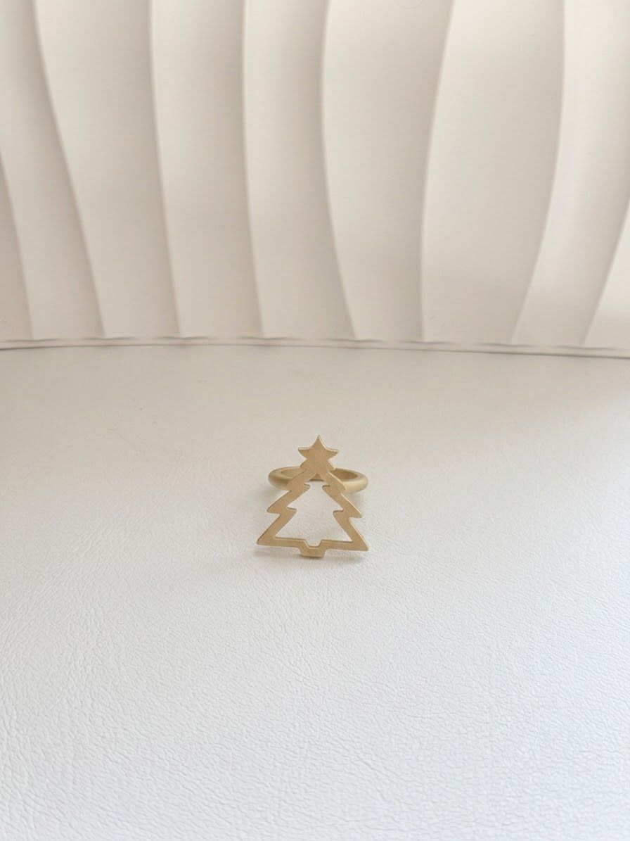 Porta Guardanapo Árvore de Natal Bege