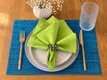 Blue and Lime table setting