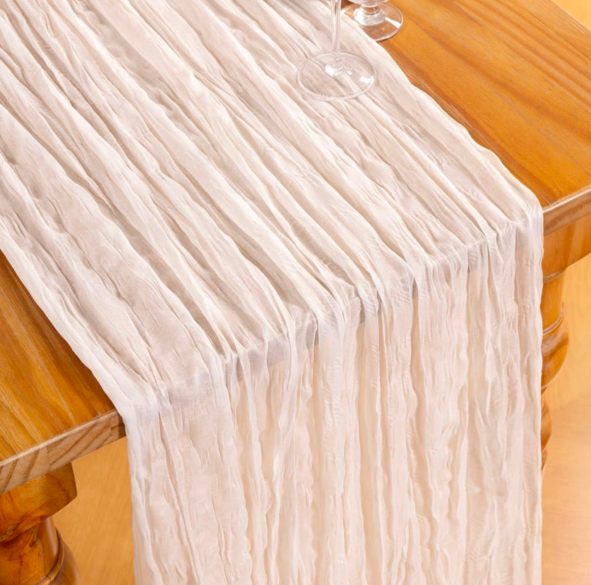 Table Runner Ivory White 120in