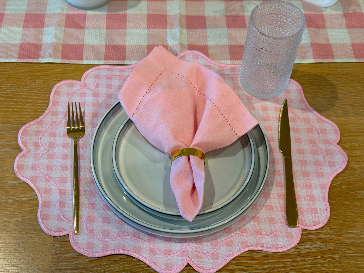 La vie en Rose Picnic - jogo americano liso rosa (lado reverso)