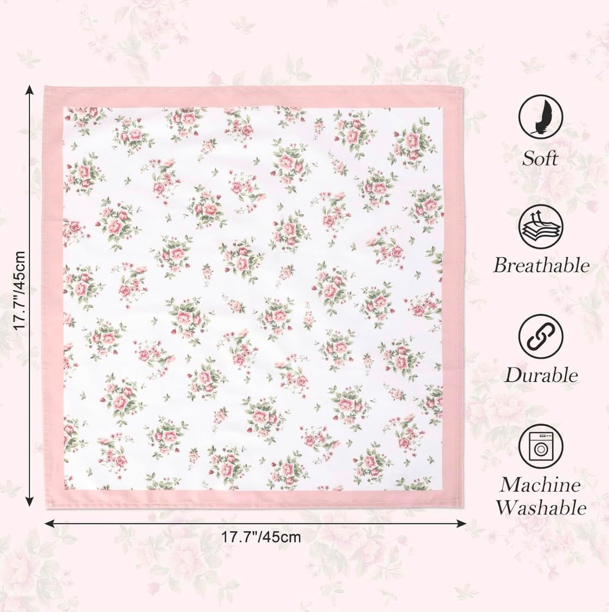 Letters to Juliet - guardanapo floral com porta-guardanapo rosa vintage